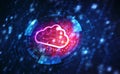 Digital Cloud computing Concept background. Cyber technology, internet data storage, database and data server concept