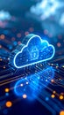 Digital Cloud Computing Concept with Secure Data Storage and Protection Royalty Free Stock Photo