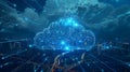 Digital Cloud Computing Cyber Security, Digital Data Network Protection, Future Technology Digital Data Network Connection Royalty Free Stock Photo