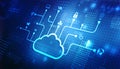 Digital Cloud Computing, Cyber Security, Future Technology Digital Data Network Connection Background