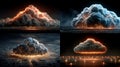 Digital Cloud Computing & Data Network Abstract Royalty Free Stock Photo