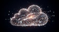 Digital Cloud Computing Network with Binary Data Flow Royalty Free Stock Photo