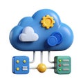 Digital cloud computing network connecting devices and servers for data storage and processing Royalty Free Stock Photo