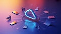 Digital Cloud Computing Network Connecting Devices and Services Royalty Free Stock Photo