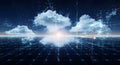 Digital Cloud Computing Network Futuristic Horizon Royalty Free Stock Photo