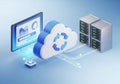 Digital cloud computing network servers and data storage technology explained visually Royalty Free Stock Photo