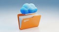 Digital cloud computing storage for data organization and file management with a folder icon concept Royalty Free Stock Photo