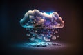 Digital cloud computing technology concept. generative ai Royalty Free Stock Photo
