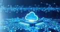 Digital cloud computing technology futuristic network data storage abstract futuristic network data storage Royalty Free Stock Photo