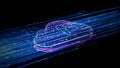Digital cloud computing using artificial intelligence. Futuristic technology internet and big data 5g connection. Cybersecurity Royalty Free Stock Photo