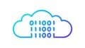 Digital Cloud Data: Binary Code & Cloud Computing Symbol, vector design Generative AI Royalty Free Stock Photo