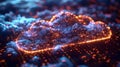 Digital Cloud Dataflow Ã¢â¬â Seamless & Futuristic Storage. Concept Cloud Storage, Data Management,