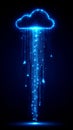 Digital cloud with glowing data streams Royalty Free Stock Photo