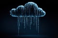 Digital Cloud Icon Raining Binary Code Representing Information Flow Royalty Free Stock Photo