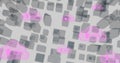 Digital cloud icons overlaying cityscape, representing data upload and connectivity