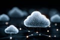 digital cloud with interconnected nodes symbolizes modern technology and data storage. This captures essence of cloud computing Royalty Free Stock Photo