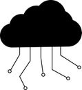 Digital Cloud Management Black, Digital Cloud with path, cloud path, Cloud computing, network system multiple devices Royalty Free Stock Photo