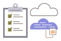 Cloud Storage and Task Management Concept with Checklist and Data Visualization Royalty Free Stock Photo