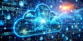 Digital Cloud Network Connecting People, Data, and Services, cloud computing, data security, digital transformation, network