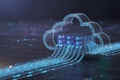 Digital cloud network connectivity in modern technology Royalty Free Stock Photo