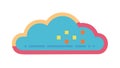 Digital Cloud Network with Data Points Connection, vector design Generative AI Royalty Free Stock Photo