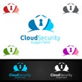 Digital Cloud Security Logo for Network, Internet , Hosting or Backup Server