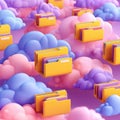 Digital cloud storage with colorful abstract elements Royalty Free Stock Photo