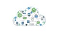 Cloud Computing Network Illustration with Data Storage and Connectivity Royalty Free Stock Photo