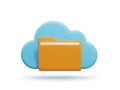 Digital cloud storage icon with folder symbol for data management and organization Royalty Free Stock Photo
