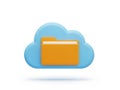Digital cloud storage icon with folder symbol for data organization and accessibility Royalty Free Stock Photo