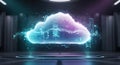 Digital cloud technology futuristic data storage and networking abstract concept Royalty Free Stock Photo