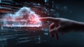 Digital Cloud Technology Interface with Futuristic Data Manipulation Royalty Free Stock Photo