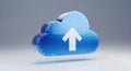 Digital cloud upload icon symbol representing data transfer and online storage solutions Royalty Free Stock Photo