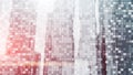 Digital code on blur city background. Abstract Binary code Royalty Free Stock Photo