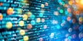 Digital Code with Bokeh Lights, Abstract, Technology, Programming, Binary Royalty Free Stock Photo