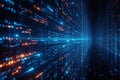 Digital code cascade Binary data streams in matrix background Royalty Free Stock Photo