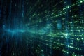 Digital code cascade Binary data streams in matrix background Royalty Free Stock Photo