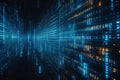 Digital code cascade Binary data streams in matrix background Royalty Free Stock Photo