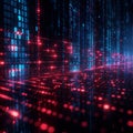 Digital code cascade Binary data streams in matrix background Royalty Free Stock Photo