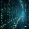 Digital code cascade Binary data streams in matrix background Royalty Free Stock Photo