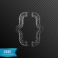 Digital code, coding from connecting dot and line. light effect. vector illustration, isolated on transparent background Royalty Free Stock Photo