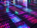 Digital Code Streams Flow Dynamically, Illuminating Cybernetic Visions