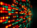 Digital code visualization with vibrant binary data in a dynamic display Royalty Free Stock Photo