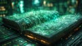 Digital Codex with Glowing Data Streams - Generative AI Royalty Free Stock Photo