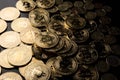 Digital coins of the technological age. Royalty Free Stock Photo