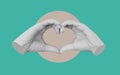 Digital collage modern art, Hands making Heart symbol