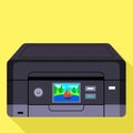 Digital color printer icon, flat style Royalty Free Stock Photo