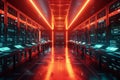 Digital command center 3D rendering showcases high tech server room