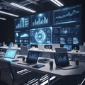Digital Command Center Displaying Real-Time Data and Analytical Insights Globally.