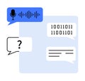Digital Communication and AI Interaction with Speech Recognition and Binary Code Royalty Free Stock Photo